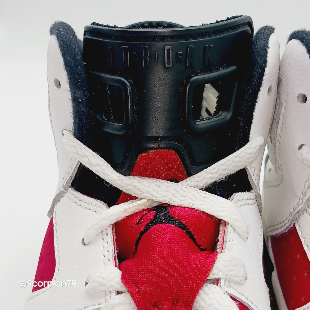 Jordan 6 Retro "Carmine" 2014 Basketball Shoes Size 4.5 Youth/6 Women - Picture 9 of 13